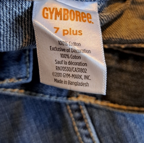 Gymboree girls 7 plus Cozy Owl jeans with floral embroidery, adjustable VGUC - Picture 3 of 4